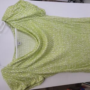Banana Republic Green Fitted Blouse with Rounded Neckline